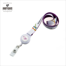 White Heat-Transfer Bedruckte Lanyard mit Retractrable Abzeichenhalter